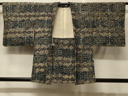 平和屋着物＃羽織　ろうけつ染め　花菱文　正絹　逸品　CABG8133in