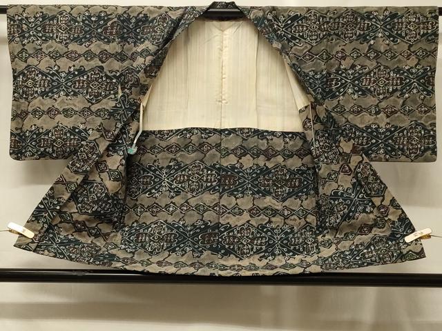 平和屋着物＃羽織　ろうけつ染め　花菱文　正絹　逸品　CABG8133in