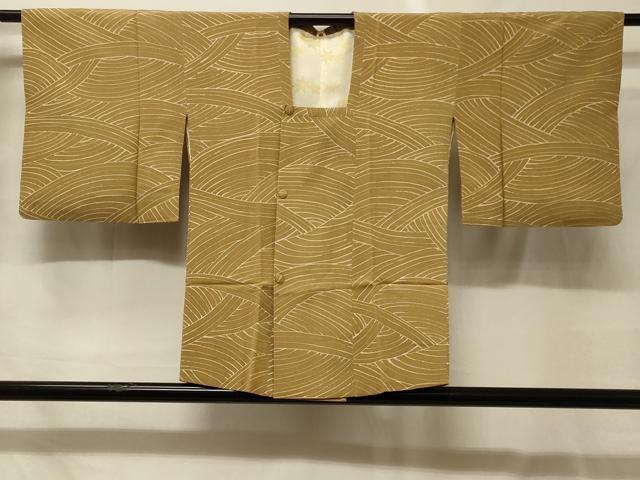 平和屋着物＃道行コート　ろうけつ染め　立波文　正絹　逸品　CABG8134in