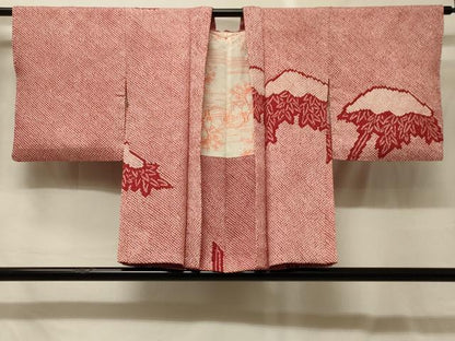 平和屋着物＃羽織　総絞り　雪持ち笹竹文　正絹　逸品　CABG8135in
