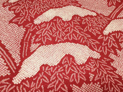 平和屋着物＃羽織　総絞り　雪持ち笹竹文　正絹　逸品　CABG8135in