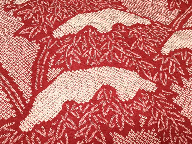 平和屋着物＃羽織　総絞り　雪持ち笹竹文　正絹　逸品　CABG8135in