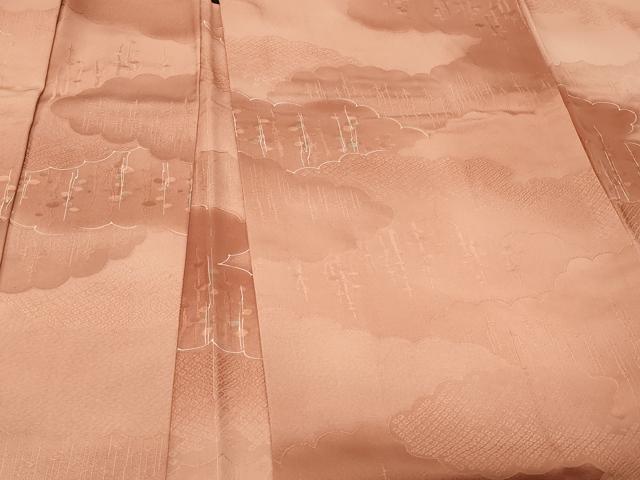 平和屋着物＃羽織　地紋起こし　雲重ね樹林文　暈し染め　正絹　逸品　未使用　CABG8137in