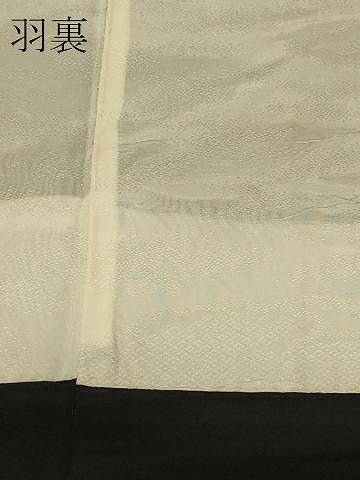 平和屋着物＃羽織　総刺繍　枝松文　黒地　金糸　正絹　逸品　CABG8142in