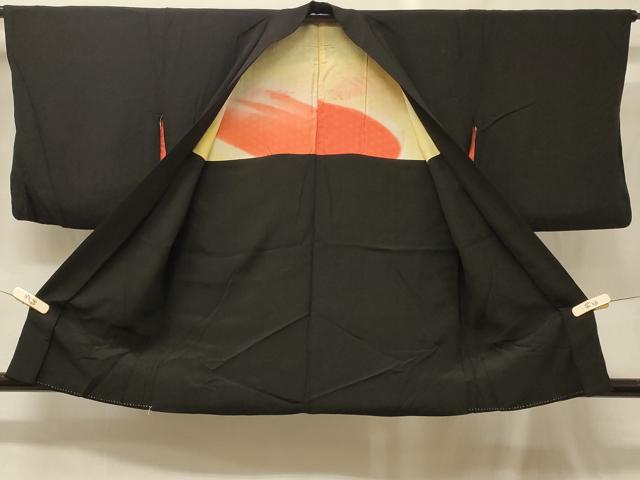 平和屋着物＃羽織　霞文　黒地　金銀彩　正絹　逸品　CABG8143in