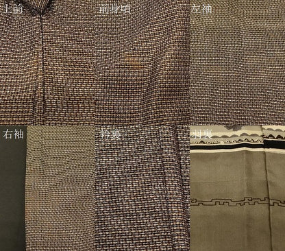 平和屋着物＃男性　紬　長羽織　絣文様　正絹　逸品　CABG8150in