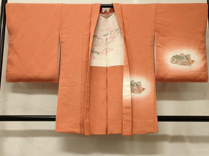 平和屋着物＃羽織　寿光織　几帳人物文　暈し染め　金糸　正絹　逸品　CABG8151in