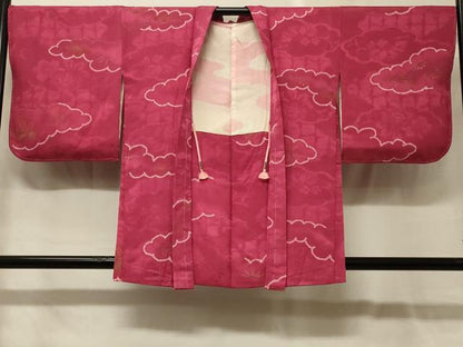 平和屋着物＃羽織　雲取り草花文　正絹　逸品　未使用　CABG8152in