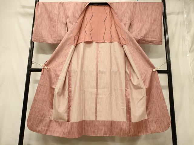 平和屋着物＃道行コート　雨コート　縞　ロング丈　正絹　逸品　CABG8154in