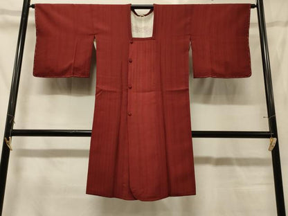 平和屋着物＃道行コート　縞地紋　ロング丈　正絹　逸品　未使用　CABG8155in