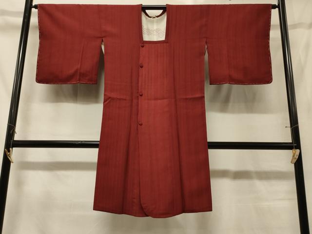 平和屋着物＃道行コート　縞地紋　ロング丈　正絹　逸品　未使用　CABG8155in