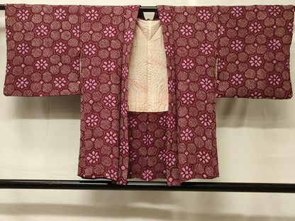 平和屋着物＃羽織　総絞り　舞花文　正絹　逸品　CABG8158in