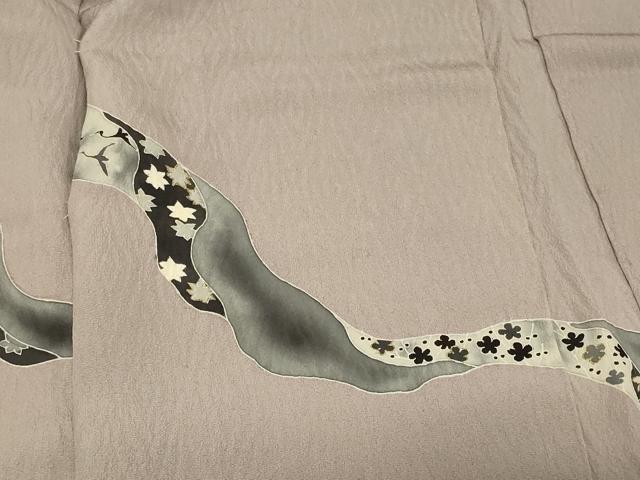 平和屋着物＃羽織　道長草花文　金彩　正絹　逸品　未使用　CABG8162in