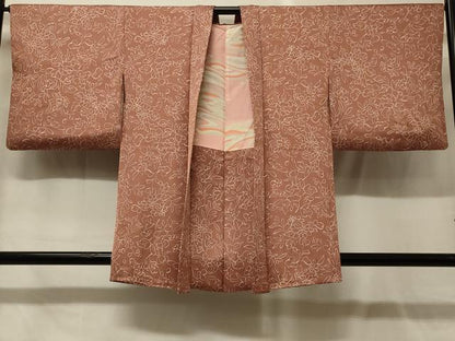 平和屋着物＃羽織　草花文　正絹　逸品　CABG8168in