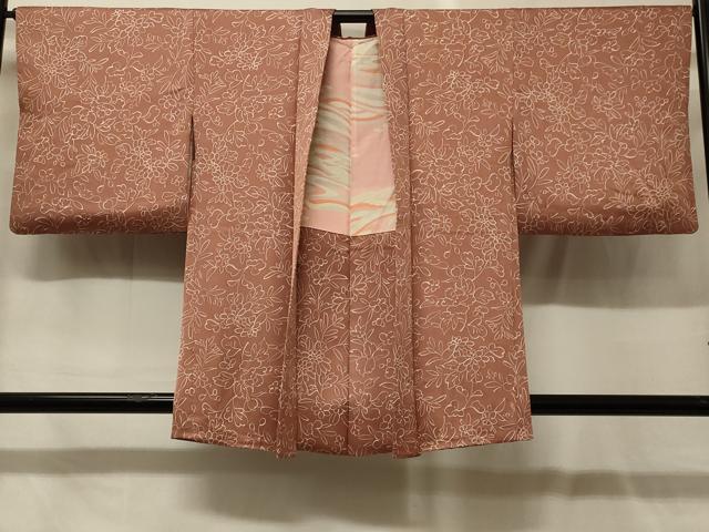 平和屋着物＃羽織　草花文　正絹　逸品　CABG8168in