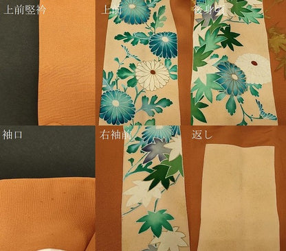 平和屋着物＃道行コート　刺繍　草花間道　金彩　正絹　逸品　CABG8173in