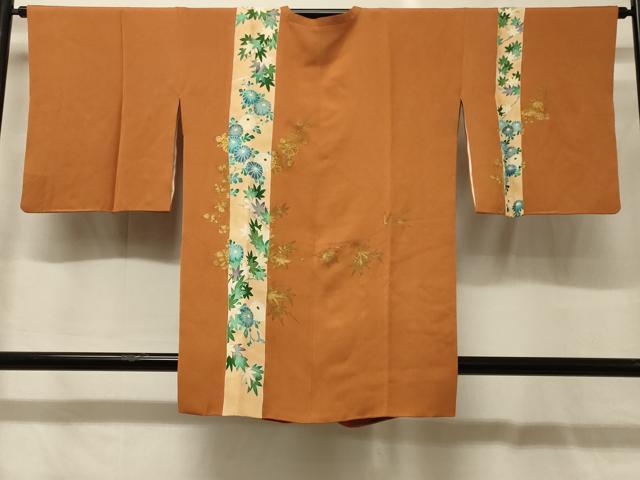 平和屋着物＃道行コート　刺繍　草花間道　金彩　正絹　逸品　CABG8173in
