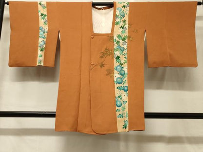 平和屋着物＃道行コート　刺繍　草花間道　金彩　正絹　逸品　CABG8173in