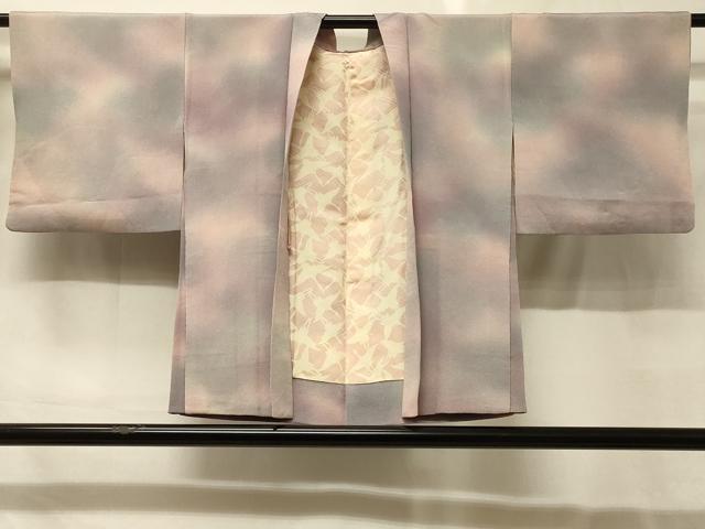 平和屋着物＃羽織　霞文　暈し染め　鬼しぼ縮緬　正絹　逸品　CABG8175in