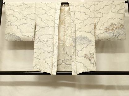 平和屋着物＃羽織　総絞り　雲重ね枝花文　正絹　逸品　CABG8176in