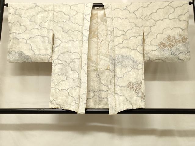 平和屋着物＃羽織　総絞り　雲重ね枝花文　正絹　逸品　CABG8176in
