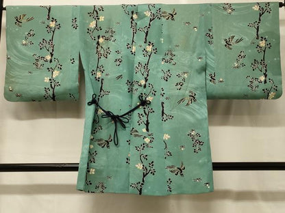 平和屋着物＃道中着　花鳥文　正絹　逸品　CABG8183in