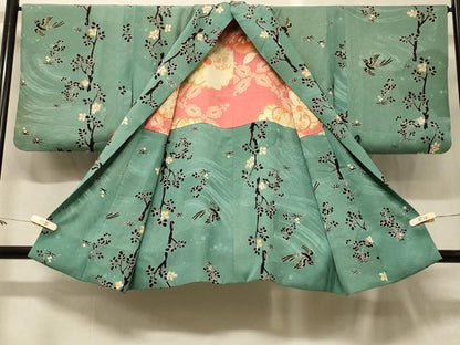 平和屋着物＃道中着　花鳥文　正絹　逸品　CABG8183in