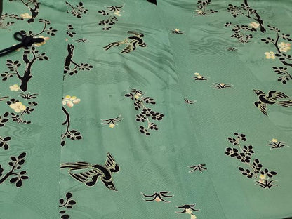 平和屋着物＃道中着　花鳥文　正絹　逸品　CABG8183in