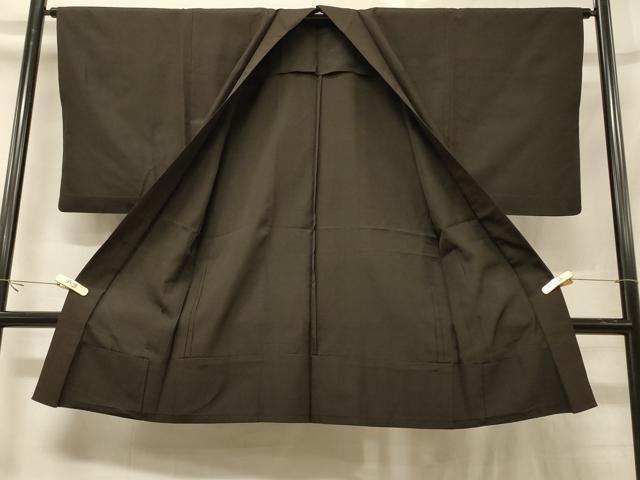 平和屋着物＃男性　長羽織　単衣　赤墨色　正絹　逸品　CABG8189in