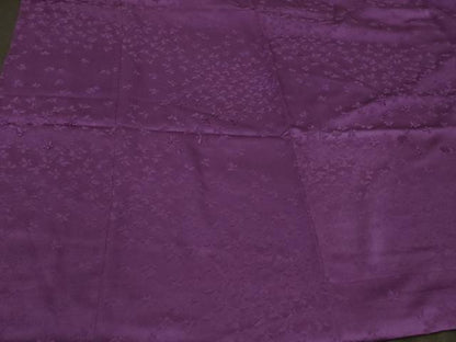 平和屋着物＃道行コート　色無地　刺繍　舞蝶地紋　桑の実色　ロング丈　正絹　逸品　CABG8191in