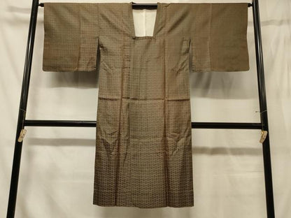 平和屋着物＃道行コート　雨コート　単衣　幾何学文様　ロング丈　正絹　逸品　CABG8192in