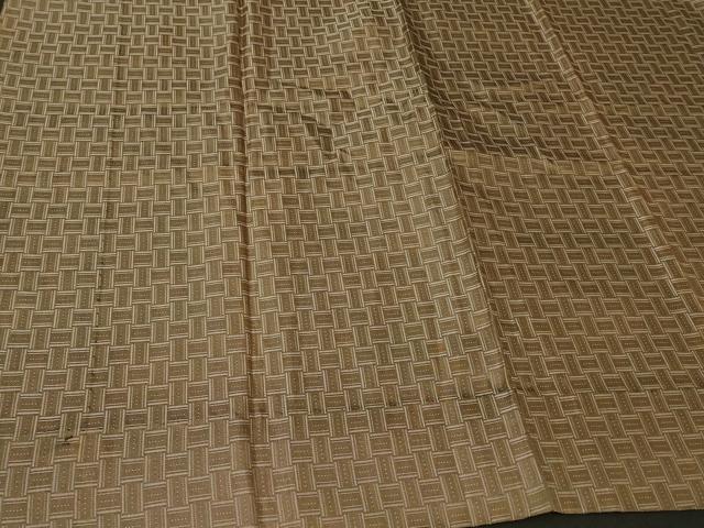 平和屋着物＃道行コート　雨コート　単衣　幾何学文様　ロング丈　正絹　逸品　CABG8192in