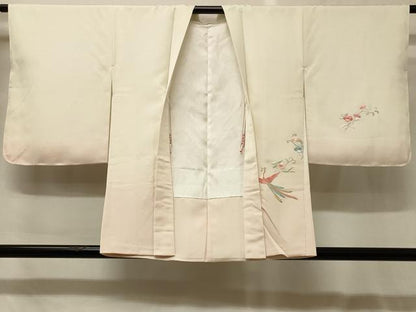 平和屋着物＃羽織　総刺繍　花鳥文　暈し染め　金銀糸　正絹　逸品　CABG8196in