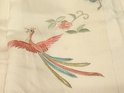 平和屋着物＃羽織　総刺繍　花鳥文　暈し染め　金銀糸　正絹　逸品　CABG8196in