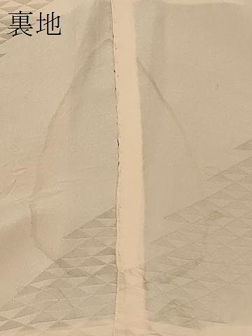 平和屋着物＃道行コート　色無地　幾何学花地紋　鳶色　ロング丈　正絹　逸品　CABG8197in