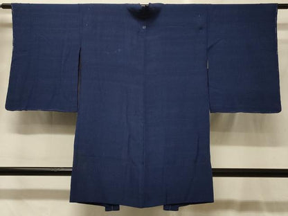 平和屋着物＃羽織　色無地　単衣　横段地紋　濃藍色　正絹　逸品　未使用　CABG8201in