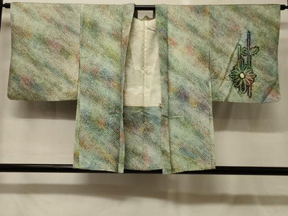平和屋着物＃羽織　総絞り　枝花文　正絹　逸品　CABG8202in