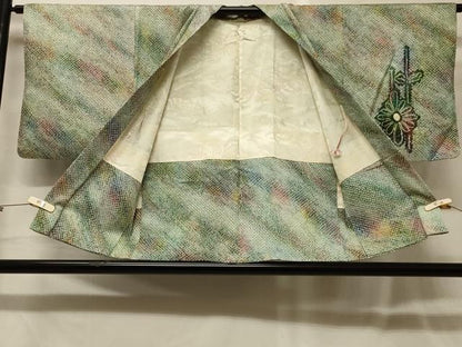 平和屋着物＃羽織　総絞り　枝花文　正絹　逸品　CABG8202in