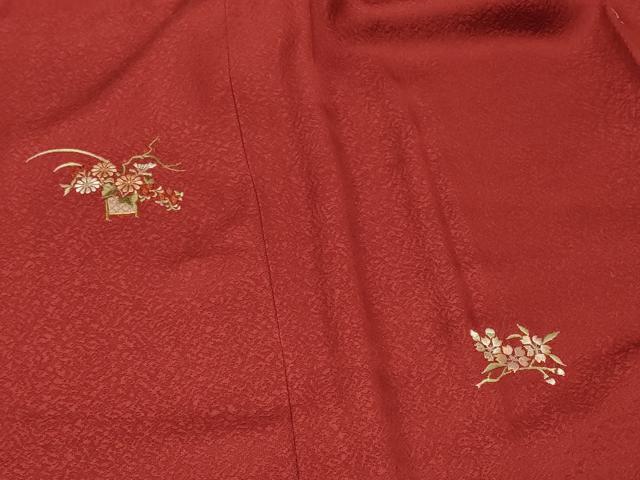 平和屋着物＃道行コート　リバーシブル　総刺繍　草花文　黒地　金糸　正絹　逸品　未使用　CABG8206in