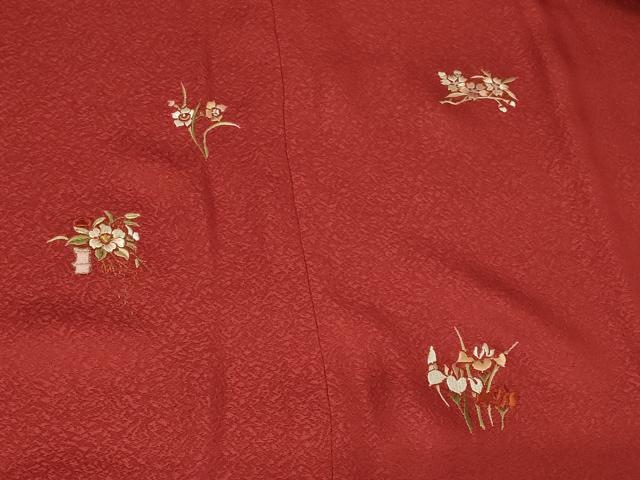 平和屋着物＃道行コート　リバーシブル　総刺繍　草花文　黒地　金糸　正絹　逸品　未使用　CABG8206in