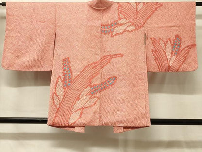 平和屋着物＃羽織　総絞り　草花文　正絹　逸品　CABG8211in