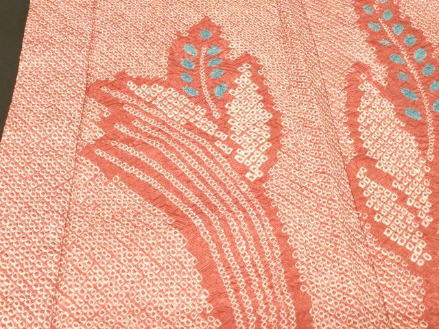 平和屋着物＃羽織　総絞り　草花文　正絹　逸品　CABG8211in