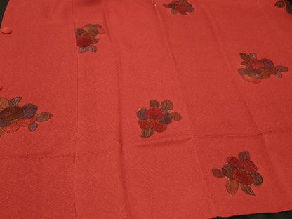 平和屋着物＃道行コート　草花文　金彩　正絹　逸品　CABG8212in