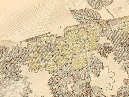平和屋着物＃羽織　寿光織　草花文　金糸　正絹　逸品　未使用　CABG8213in