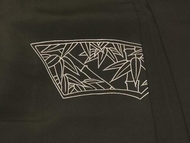 平和屋着物＃中国三大刺繍　相良刺繍　羽織　地紙草花文　黒地　正絹　逸品　未使用　CABG8224in