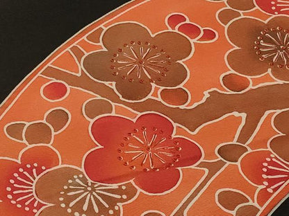 平和屋着物＃中国三大刺繍　相良刺繍　羽織　地紙草花文　黒地　正絹　逸品　未使用　CABG8224in