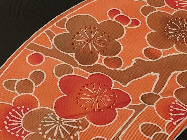 平和屋着物＃中国三大刺繍　相良刺繍　羽織　地紙草花文　黒地　正絹　逸品　未使用　CABG8224in
