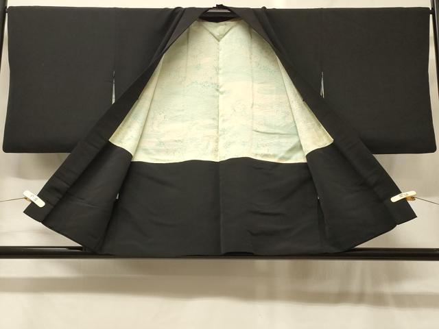 平和屋着物＃羽織　寿光織　槍梅文　黒地　金糸　正絹　逸品　CABG8225in