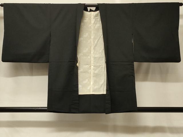 平和屋着物＃羽織　刺繍　花菱文　黒地　金糸　正絹　逸品　CABG8226in