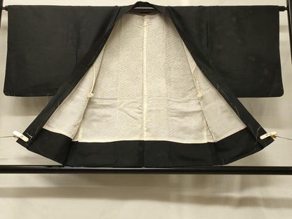 平和屋着物＃羽織　絞り　草花文　黒地　金彩　正絹　逸品　未使用　CABG8227in